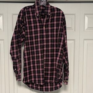 Burberry Black and Red Plaid Button-Down Shirt